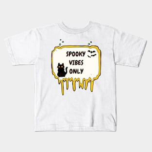 Spooky Vibes Only Cat Halloween Kids T-Shirt